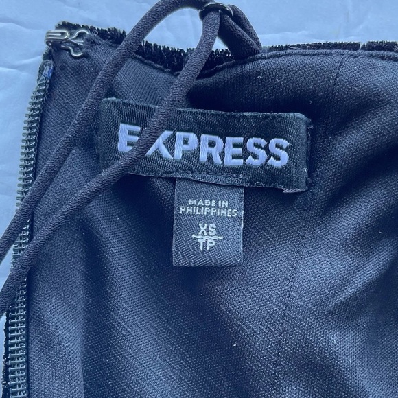 Express Black Velvet Slip Mini Dress Size XS - Picture 9 of 9